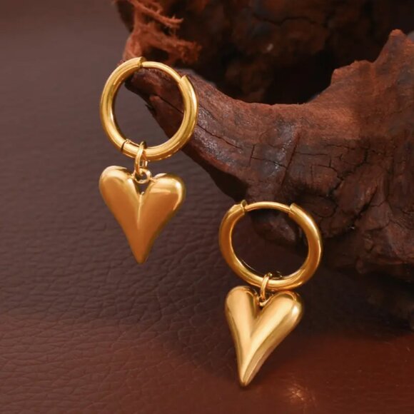 🍏50% OFF/3+...Heart and Hoops Dangle Earrings - Picture 5 of 11